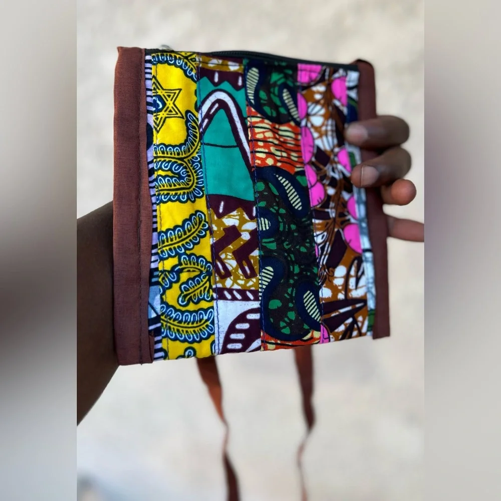 NW 💯 Cotton Patch Vlisco Fabric Crossbody Purse Sz 6”x6”